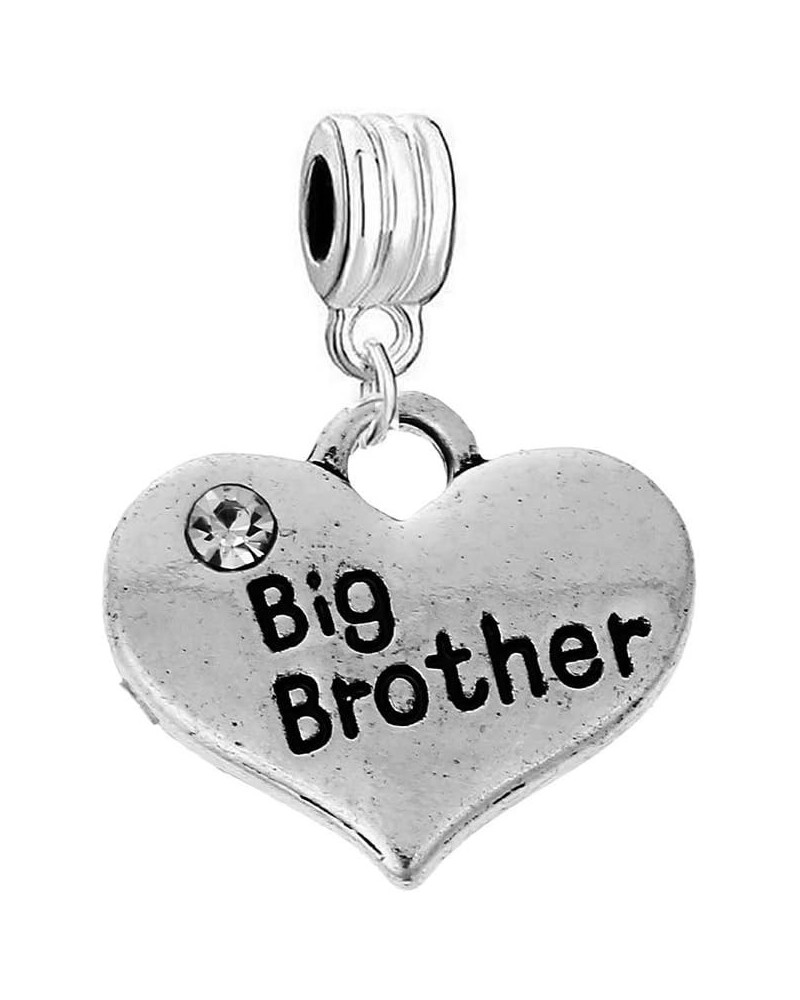 2 Sided Big Brother Heart Charm Dangle European Bead Compatible with Snake Chain Charm Bracelets $8.24 Bracelets