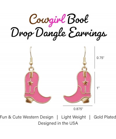 Cowgirl Boot Drop Dangle Earring for Women – Western - Country – Rodeo – Cowboy Boots – Gold Plated – with Gift Box Included ...