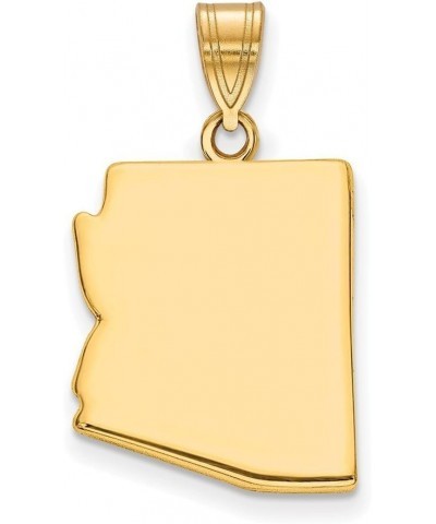 925 Sterling Silver Gold Souvenir-Plated AZ State Souvenir Pendant Charm Bail Only $40.50 Pendants