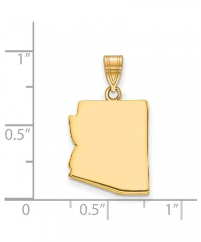 925 Sterling Silver Gold Souvenir-Plated AZ State Souvenir Pendant Charm Bail Only $40.50 Pendants