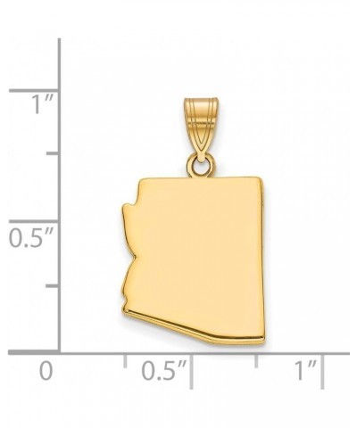 925 Sterling Silver Gold Souvenir-Plated AZ State Souvenir Pendant Charm Bail Only $40.50 Pendants