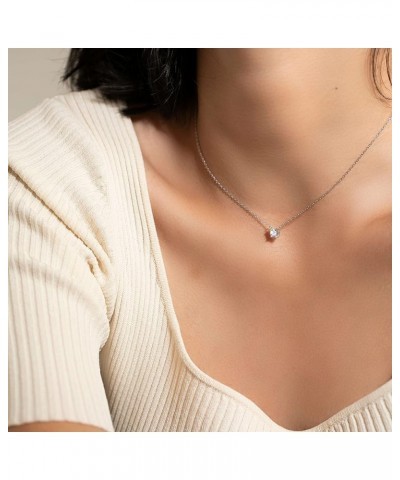 Cubic Zirconia Necklace Layered Necklace for Women Sterling Silver Dainty Gold Necklaces for Women Pendant Necklace Layering ...