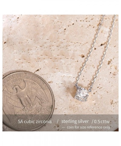 Cubic Zirconia Necklace Layered Necklace for Women Sterling Silver Dainty Gold Necklaces for Women Pendant Necklace Layering ...