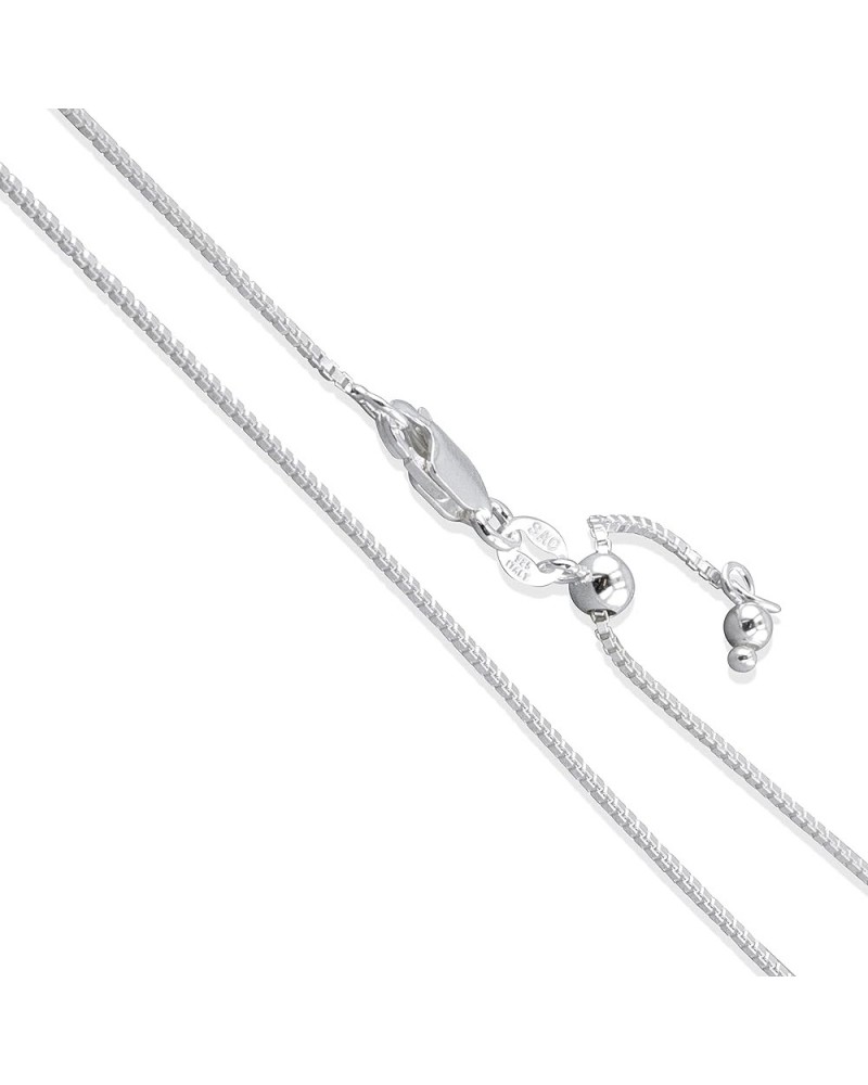 CHOOSE YOUR CLASP Sterling Silver 1mm Box Chain Necklace 30.0 Inches Adjustable $10.97 Necklaces