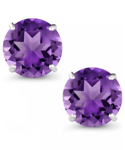 10K White Gold Purple Amethyst Stud Earrings For Women (2.40 Cttw, Gemstone February Birthstone, Round 7MM) $48.30 Earrings