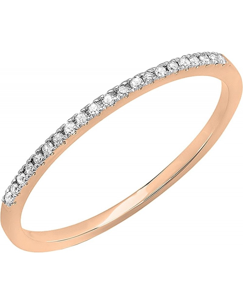 0.08 Cttw Round White Diamond Stackable Wedding Band for Women in 14K Gold 5.5 Rose Gold $148.59 Bracelets