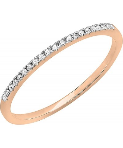 0.08 Cttw Round White Diamond Stackable Wedding Band for Women in 14K Gold 5.5 Rose Gold $148.59 Bracelets