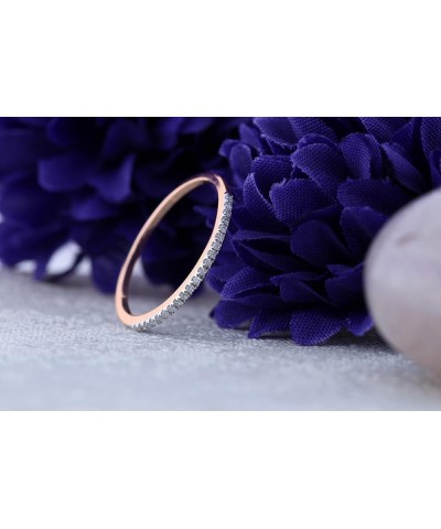 0.08 Cttw Round White Diamond Stackable Wedding Band for Women in 14K Gold 5.5 Rose Gold $148.59 Bracelets