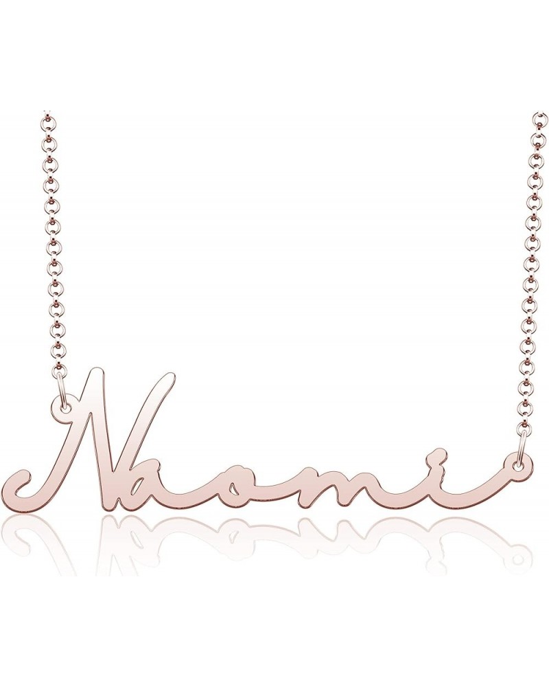 Name Necklace Personalized Gold Custom Name Plate Necklace Sterling Silver Naomi-Rose Gold $19.37 Necklaces