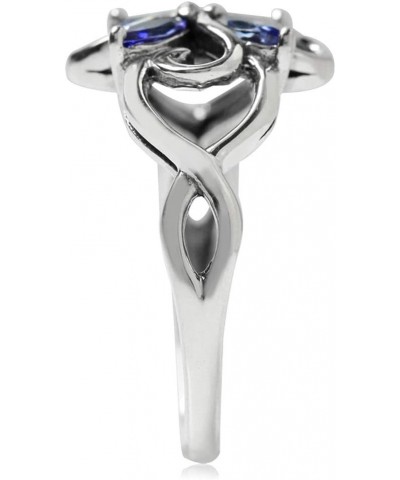 Genuine Tanzanite 925 Sterling Silver Victorian Style Flower Ring $20.20 Rings