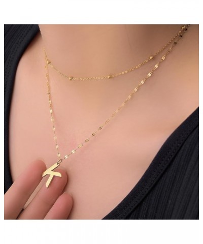 Gold Layer Necklace for Women Initial Necklaces for Women Letter Choker Satellite Chain Necklace Gifts for Women Teen Girls 1...