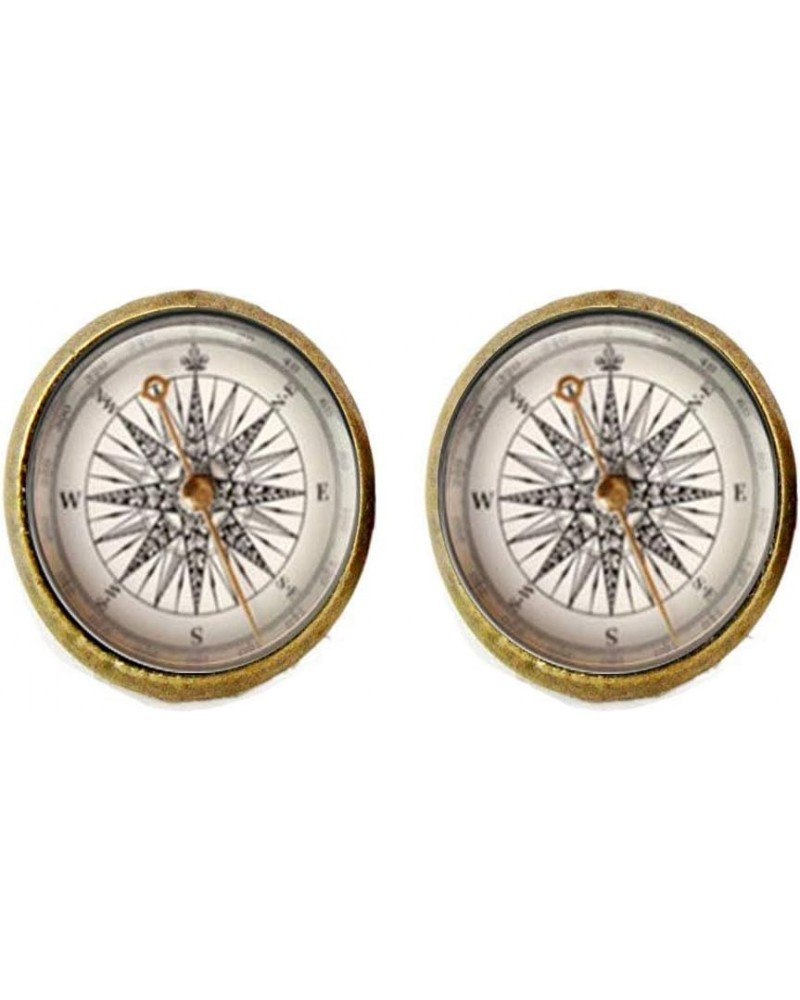 Retro Compass Earrings Steampunk Nautical Earrings Old World Sailing Personalized Earrings Wedding Earrings Gift $7.49 Earrings