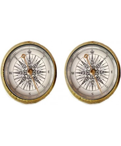 Retro Compass Earrings Steampunk Nautical Earrings Old World Sailing Personalized Earrings Wedding Earrings Gift $7.49 Earrings