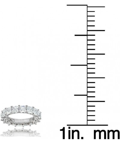 Sterling Silver Cubic Zirconia 4mm Princess-cut Eternity Band Ring Sterling Silver $17.02 Rings