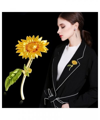 Sunflower Brooches Enamel Brooch Pins Breastpin for Women Girls Clothes Collar Dress Scarf Decoration (Red) Yellow $7.13 Broo...