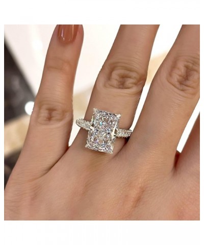 Radiant Cut Promise Ring for Women, Engagement Rings for her, 18K White Gold Plated Silver Ring 5 7.0ct(Solitaire) $40.70 Rings