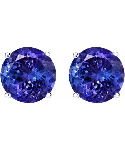 1/2-10 Carat Total Weight Natural Tanzanite Stud Earrings 4 Prong Push Back 3.0 Carat 14K White Gold $1.00 Earrings