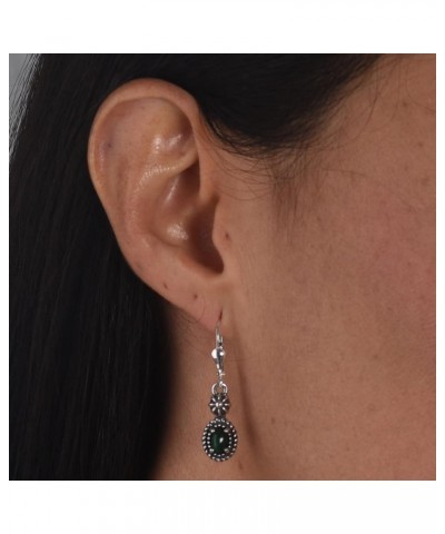 American West Sterling Silver Women's Dangle Earrings Choice of Gemstone Color Floral & Rope Design Green Malachite $26.46 Ea...