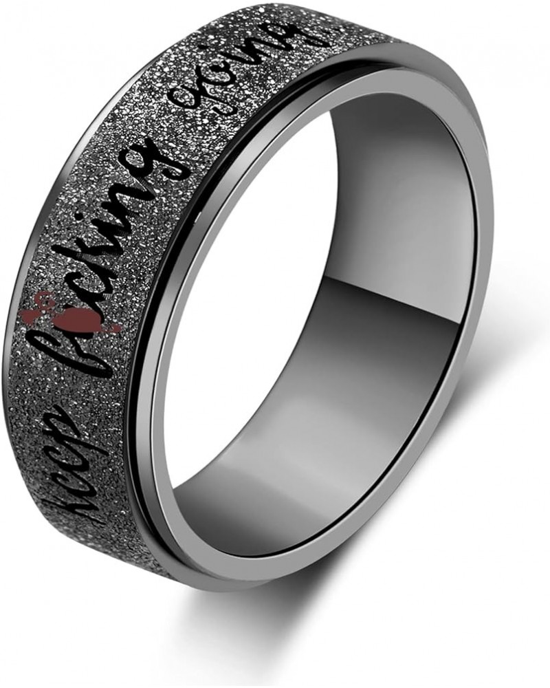 Fidget Ring Women for Anxiety Ring：Personalized Inspirational Mantra Stainless Steel Silver Spinning Ring for Men Women Frien...