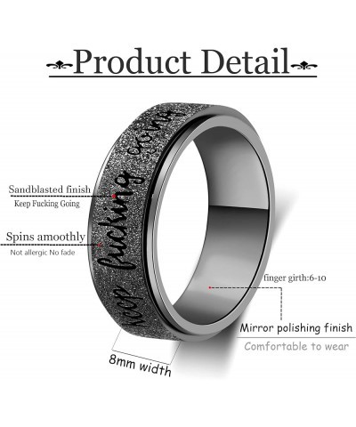 Fidget Ring Women for Anxiety Ring：Personalized Inspirational Mantra Stainless Steel Silver Spinning Ring for Men Women Frien...