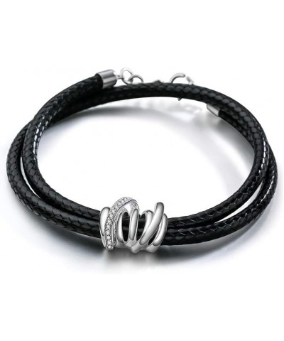 925 Sterling Silver Bracelet for Women Adjustable Vintage Leather Wrap Bracelets Fashion Jewelry Trendy Gift CZ Bracelets $12...