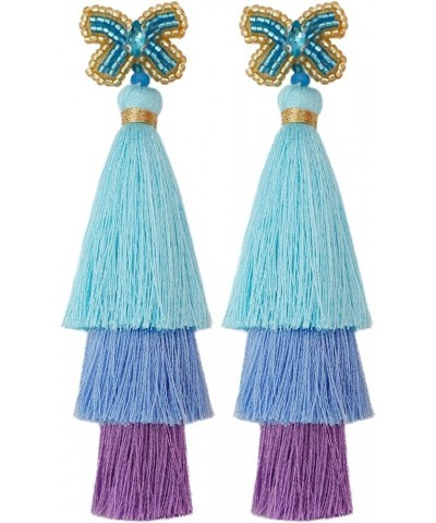 Fashion Tassel Dangle Earrings for Women Boho Holiday Festive Earrings Colorful Tiered tassel Earrings Bohemian Jewelry for W...