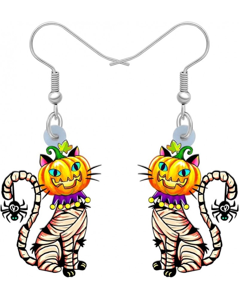 Acrylic Halloween Zombie Mummy Earrings Nurse Dangle Fashion Sugar Skull Jewelry for Women Girls Novelty Gift Black Cat G $6....