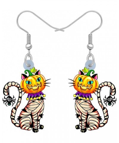 Acrylic Halloween Zombie Mummy Earrings Nurse Dangle Fashion Sugar Skull Jewelry for Women Girls Novelty Gift Black Cat G $6....