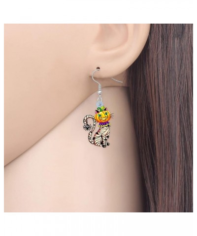 Acrylic Halloween Zombie Mummy Earrings Nurse Dangle Fashion Sugar Skull Jewelry for Women Girls Novelty Gift Black Cat G $6....