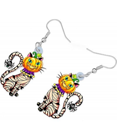 Acrylic Halloween Zombie Mummy Earrings Nurse Dangle Fashion Sugar Skull Jewelry for Women Girls Novelty Gift Black Cat G $6....