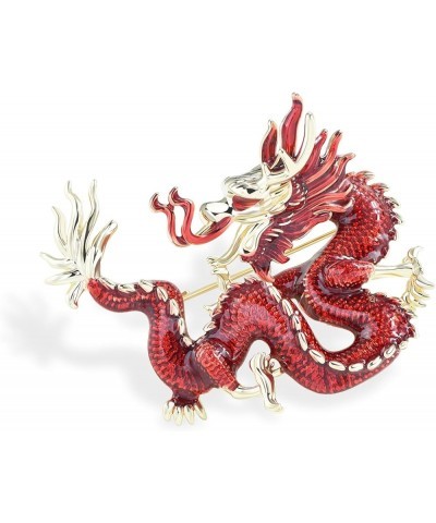 Vintage Crystal Dragon Brooch Lapel Pin Decorative Safety pins for Clothing Rhinestone Animal Brooch Jewelry Red Dragon $9.45...