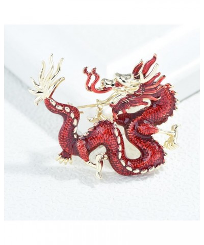 Vintage Crystal Dragon Brooch Lapel Pin Decorative Safety pins for Clothing Rhinestone Animal Brooch Jewelry Red Dragon $9.45...