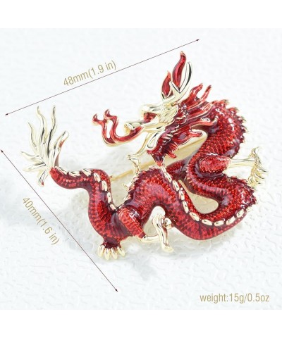 Vintage Crystal Dragon Brooch Lapel Pin Decorative Safety pins for Clothing Rhinestone Animal Brooch Jewelry Red Dragon $9.45...