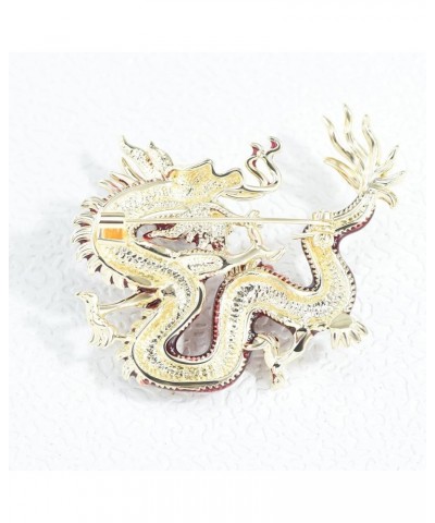 Vintage Crystal Dragon Brooch Lapel Pin Decorative Safety pins for Clothing Rhinestone Animal Brooch Jewelry Red Dragon $9.45...