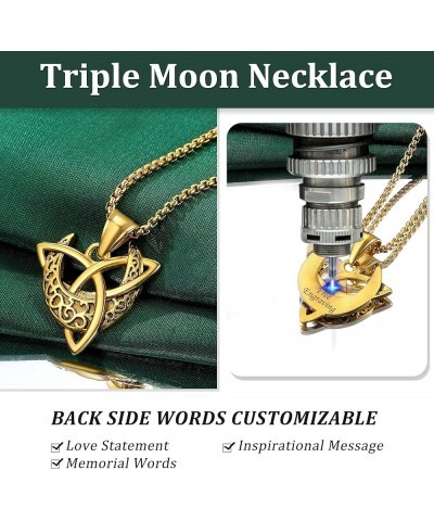 Triple Moon Goddness Necklace-Celtic Knot/Tree of Life/Pentacle Pendants, Faithful Religious Wiccan Protection Anmulet Jewelr...