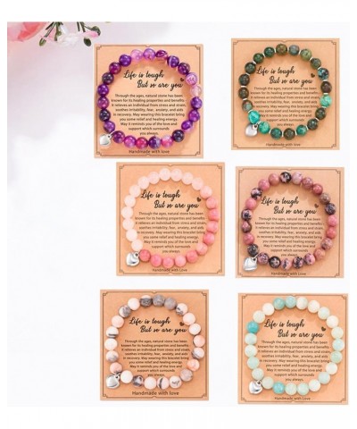 Healing Crystal Bracelet for Women Pink Beaded Bracelet Anti-Anxiety Bracelet Trendy Jewelry Gift for Girls E1:Purple $13.77 ...