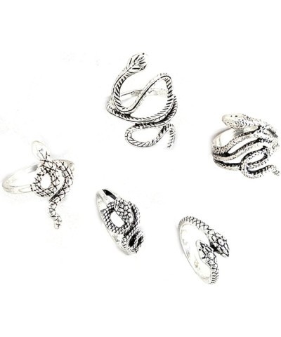 4Pcs Punk Gothic Reptile Serpent Snake Stackable Ring Set for Women Girl Men Boy Teen Friend Vintage Animal Cobra Statement F...