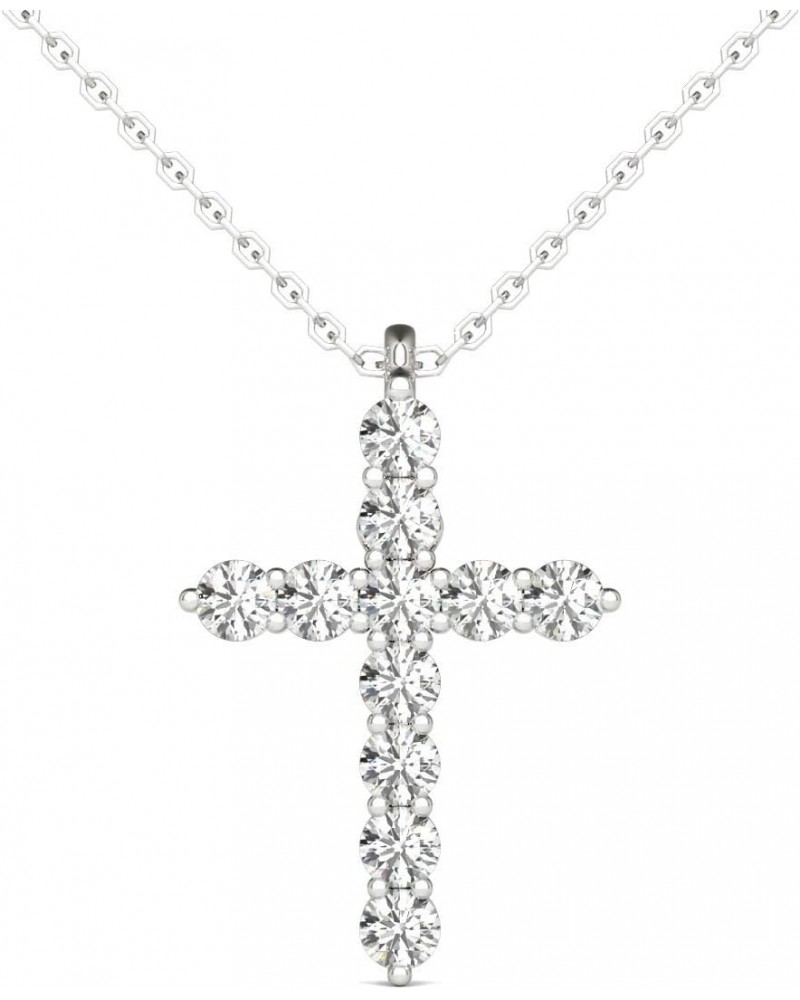 1/4 Ct. tw. GH/SI2-I1 AGS Certified 14K Hypoallergenic White Gold Natural Diamonds Cross Pendant Necklace Charm $103.36 Neckl...