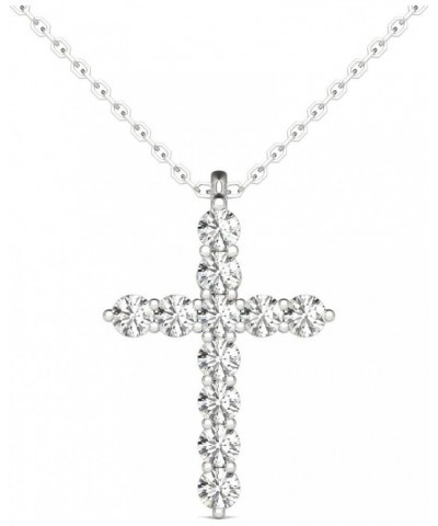 1/4 Ct. tw. GH/SI2-I1 AGS Certified 14K Hypoallergenic White Gold Natural Diamonds Cross Pendant Necklace Charm $103.36 Neckl...