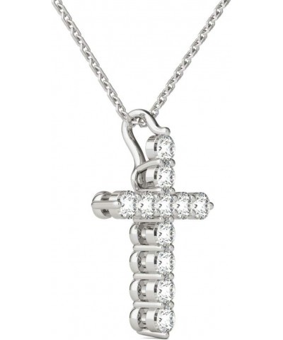 1/4 Ct. tw. GH/SI2-I1 AGS Certified 14K Hypoallergenic White Gold Natural Diamonds Cross Pendant Necklace Charm $103.36 Neckl...