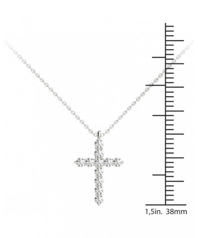 1/4 Ct. tw. GH/SI2-I1 AGS Certified 14K Hypoallergenic White Gold Natural Diamonds Cross Pendant Necklace Charm $103.36 Neckl...