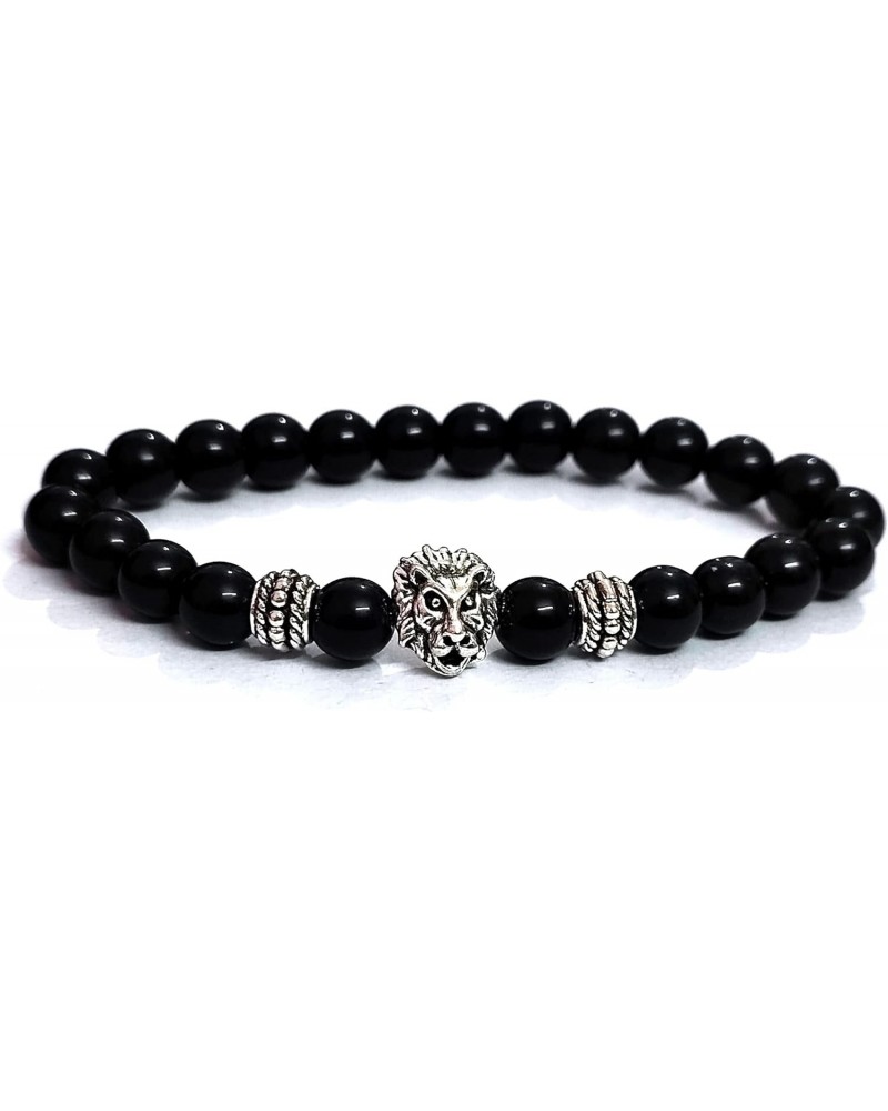 Lion Head Protection Lucky charm Black Onyx Crystal Bracelet For Men And Women, M, Crystal, crystal $11.40 Bracelets