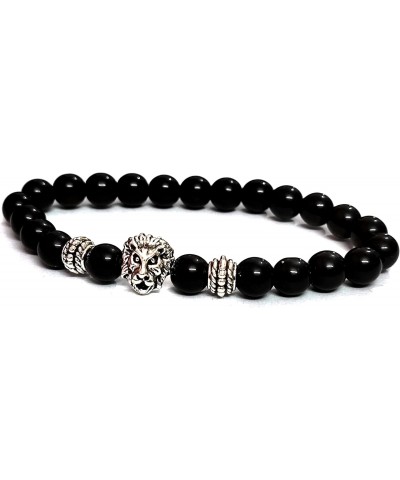 Lion Head Protection Lucky charm Black Onyx Crystal Bracelet For Men And Women, M, Crystal, crystal $11.40 Bracelets