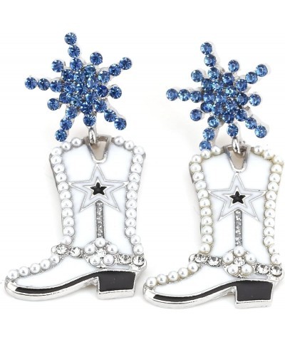 Western Beaded Cowgirl Cowboy Boot Drop Dangle Earrings for Women Girls Y2k Colorful Rhinestone Snowflake Stud Earrings Shinn...