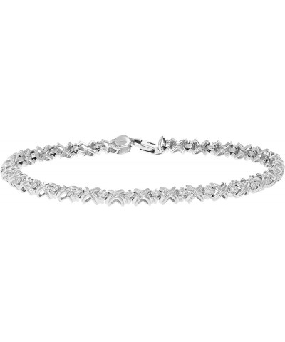 1/2 cttw Diamond Bracelet 10K White Gold Round Prong Set XOXO 7 Inch $211.50 Bracelets