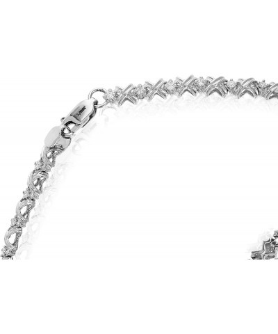 1/2 cttw Diamond Bracelet 10K White Gold Round Prong Set XOXO 7 Inch $211.50 Bracelets