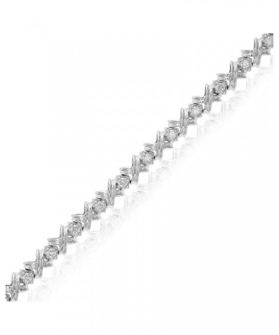 1/2 cttw Diamond Bracelet 10K White Gold Round Prong Set XOXO 7 Inch $211.50 Bracelets