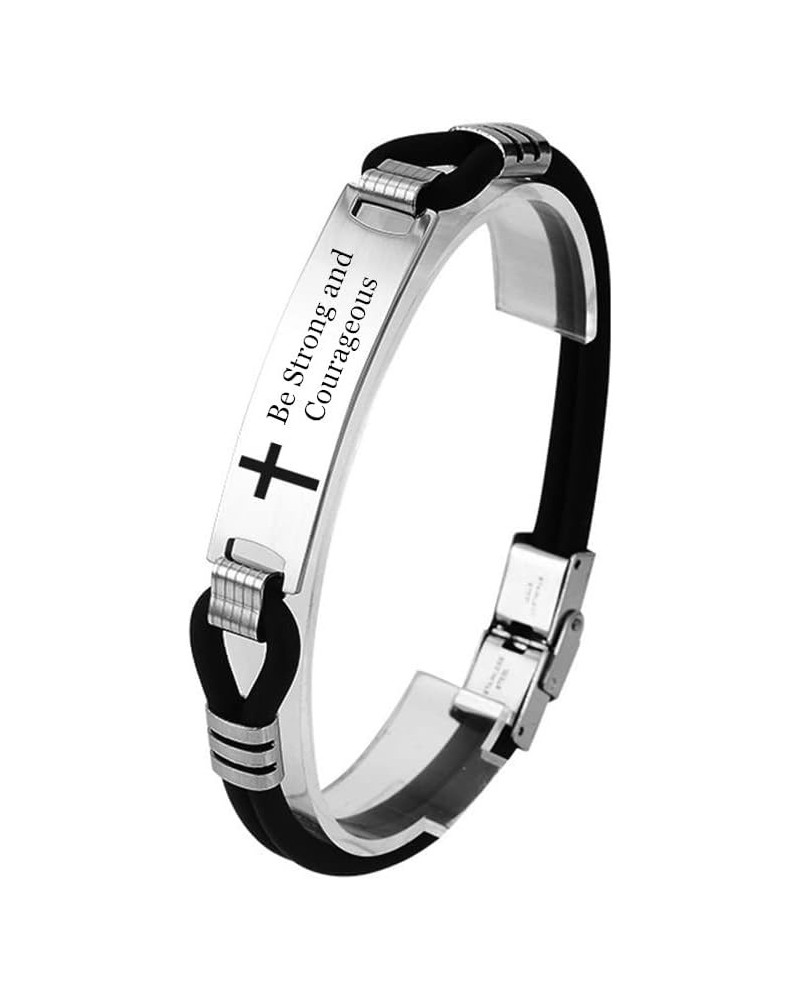 Inspirational Cross Christ Jesus Scripture Quotes Silicone Bracelet for Christian Bible Verse Bangle Religious Personalized E...