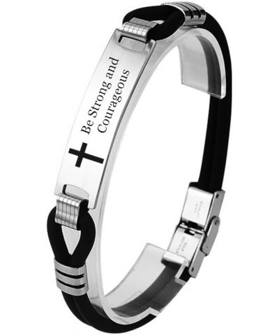 Inspirational Cross Christ Jesus Scripture Quotes Silicone Bracelet for Christian Bible Verse Bangle Religious Personalized E...