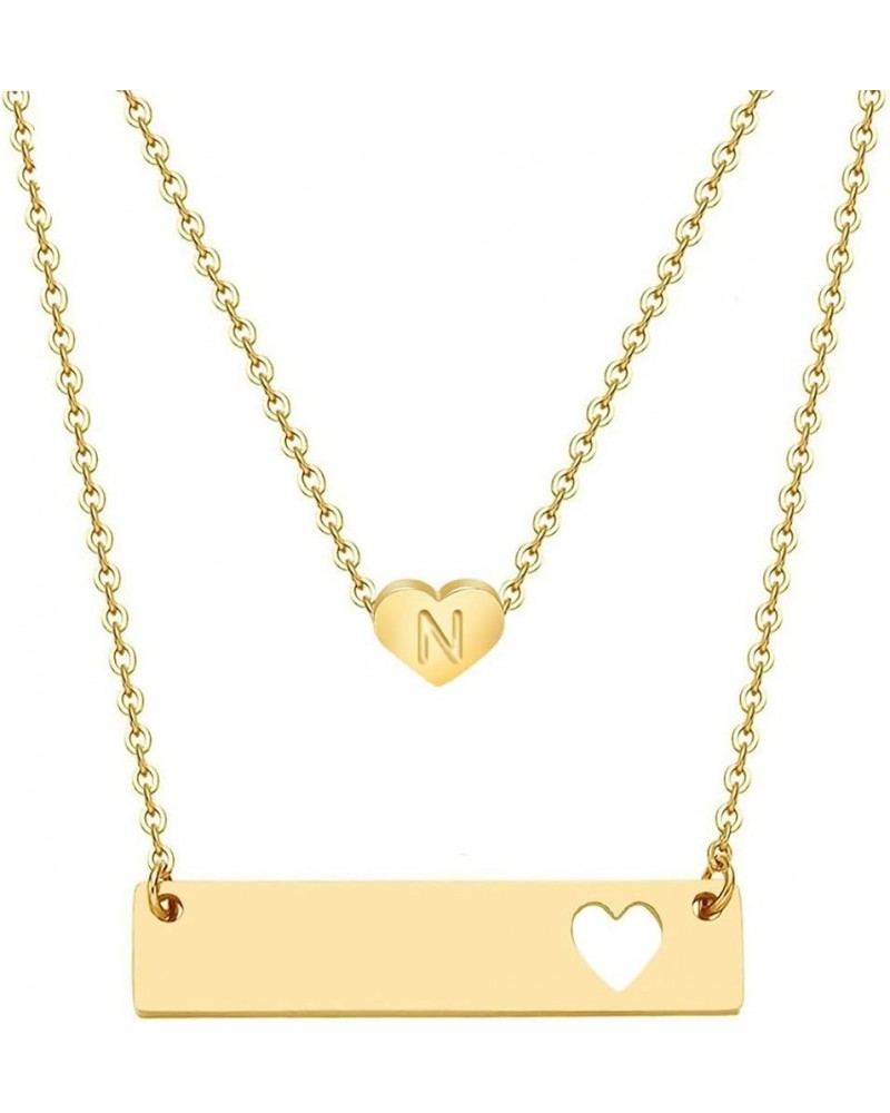 Mother Daughter Necklace Set Initial Heart Necklace Name Necklace Mothers Day Gifts for Mom Daughter Heart-N $9.34 Necklaces